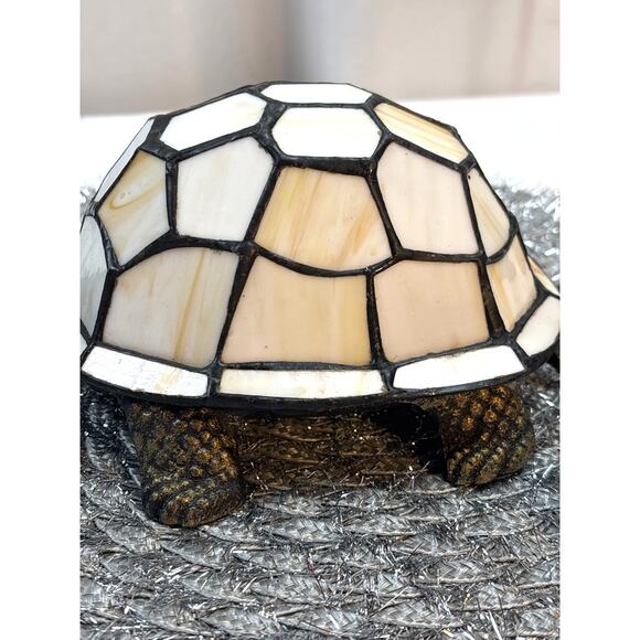 Vintage Tiffany-Style Turtle Stained-Glass Table Lamp by Ridgeport W/ Box 1990s - Picture 4 of 10
